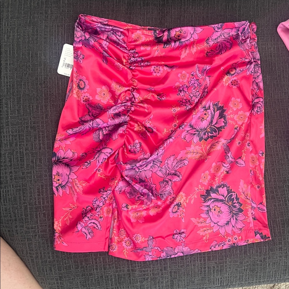 NWT Free People Fuchsia Floral skirt